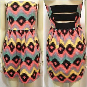 RACHEL Rachel Roy Size 4 Ikat Geometric Mini Dress